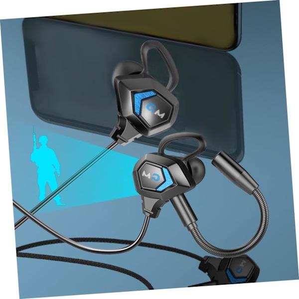 Ergonomiska Arc-formade Öronvingar In-ear Trådbundna Gaming Hörlurar Mikrofon