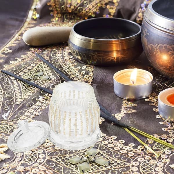 Krystallmatlagring Buddha Tilbyr Kopp og for Solid Rund Vannkopp