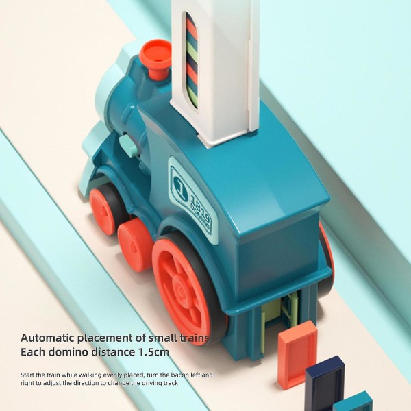 Ny design 2023 uppgradering av elektriska tåg Domino- set för barn Automatisk Domino-tågleksak