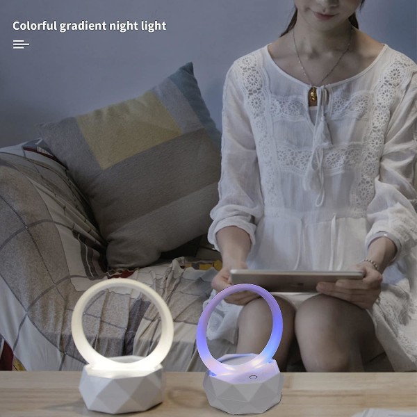 Bluetooth Ring Night Light Høyttaler Fargeskiftende bærbar