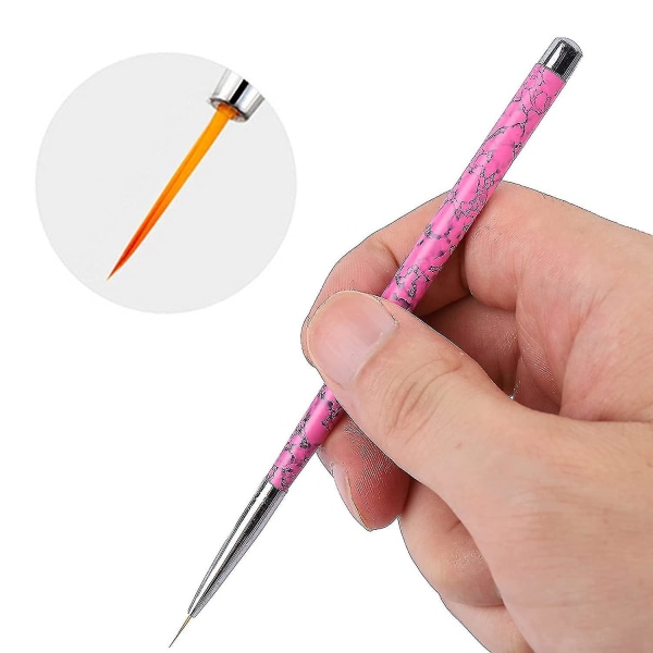 5 stk Neglekunst Liner Pensler, Profesjonelle UV Gel Maling Neglekunst Design Pensett