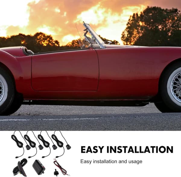 Bil backradar parkeringssensor kit display sensor varningslarm för fordonsbackning parkering