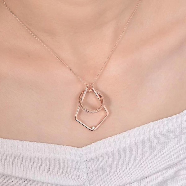 Silver Ring Hållare Keeper Halsband hängande smycken för kvinnor fru flickvän