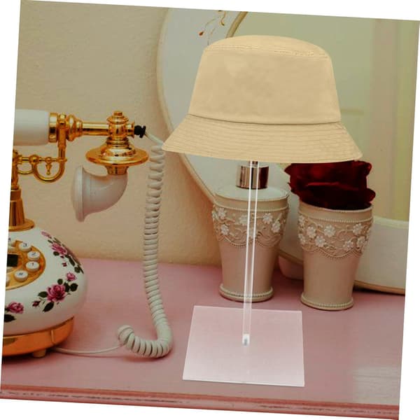 Akryl Hat Display Stand Rund Baseball Cap Organizer Pladsbesparende Bordholder til Skab Soveværelse Kommode