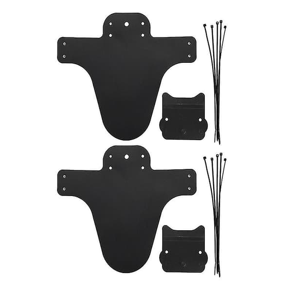 2 Sæt Mudguard Mountain Bike Sæt Mud Guards Mudguard Vinger Til Foran (sort)