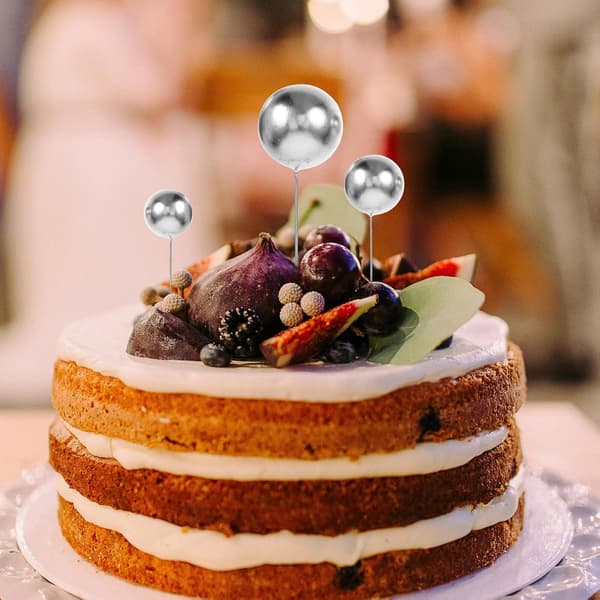 108 stk. kakepynt runde cupcake-pinner kuleformede cupcake-topper