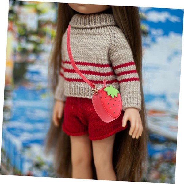 Mansikanmuotoinen Crossbody-laukku Nukeille 1/12 1/8 Vauvanuken Tarvikesetti