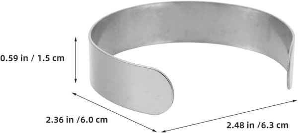 10 stk. armbåndsemner i rustfrit stål med justerbart åbent design