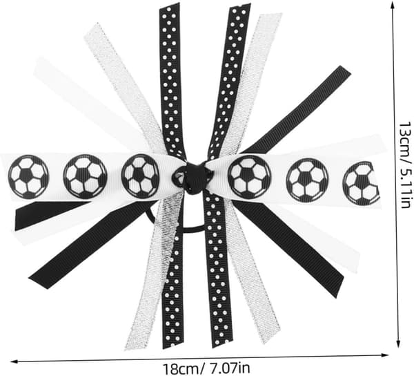 1 par fodboldhårbånd til cheerleading elastiske hestehaleholdere stilfuldt patchworkdesign