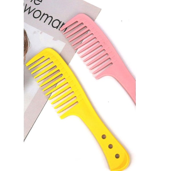 Profesjonell frisør med bred tann kam varmebestandig for kvinner menn Våttørt krøllete hårbørster-fargesvart