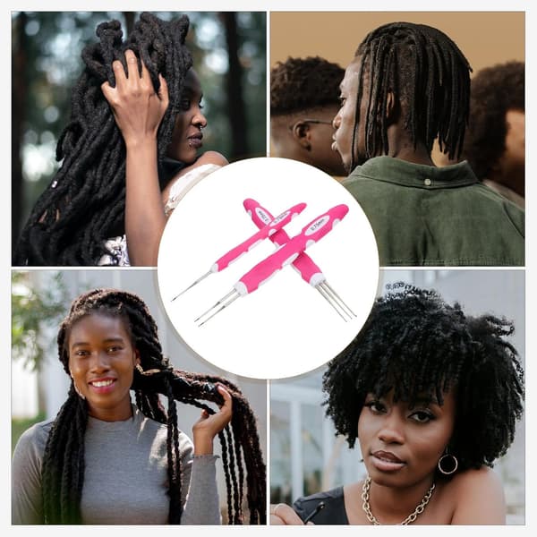 3 st Dreadlock Virknålar Set 0,75 mm Mjukt Ergonomiskt Grepp Hår Virknålar Flätverktyg