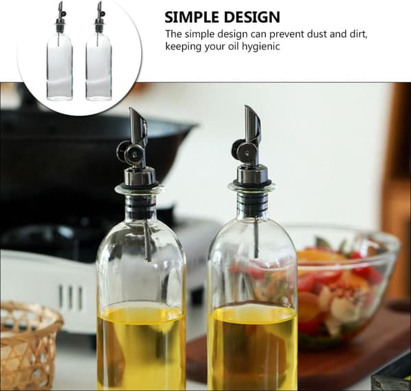 2-pack oljeflaskor i glas 500 ml oljeförvaringsbehållare med robust design lämplig
