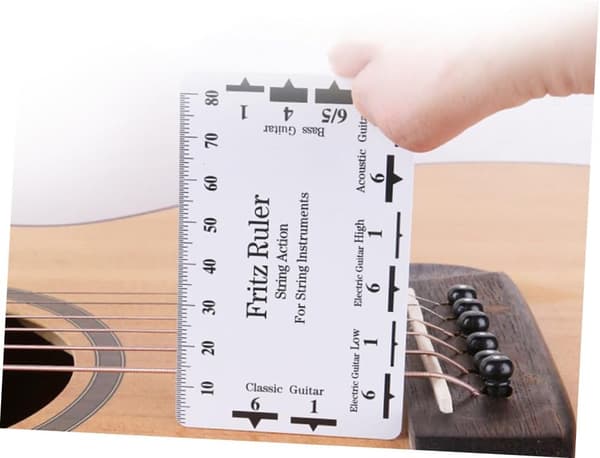 2 stk. gitarstrengmåler for strenghøyde, lettvektsdesign i rustfritt stål og plast