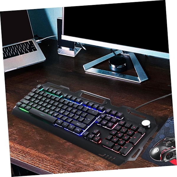 Tangentbord och mus-set i metall, mekaniskt tangentbord med LED-bakgrundsbelysning, vattentätt gamingtangentbord och mus