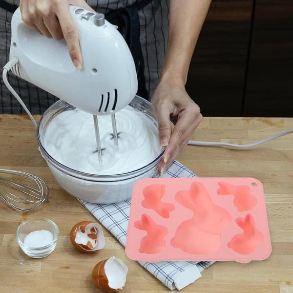 Rosa silikonkaninform påskehareform Non-Stick kake- og dessertbakeform