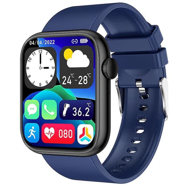 Smart Armbånd Hjertefrekvens Podometer Tilpasset Ur Bluetooth-samtaler Kroppstemperaturklokke Black