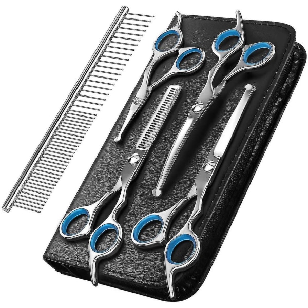 Dog Grooming Scissors Kit Professional Safety Thinning Shears Comb