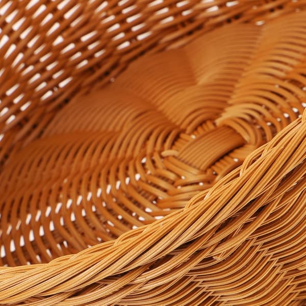 Skrivebordsvevd kurv Solid oppbevaringskurv Imitasjon Rattan Håndverk Veving Design Rustikk Stil