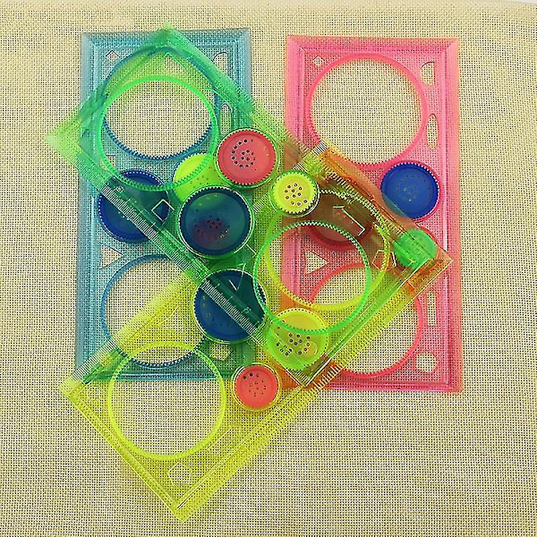 2 kpl/setti Spirograph Geometrinen Viivoitin Oppimisen Piirtotyökalu