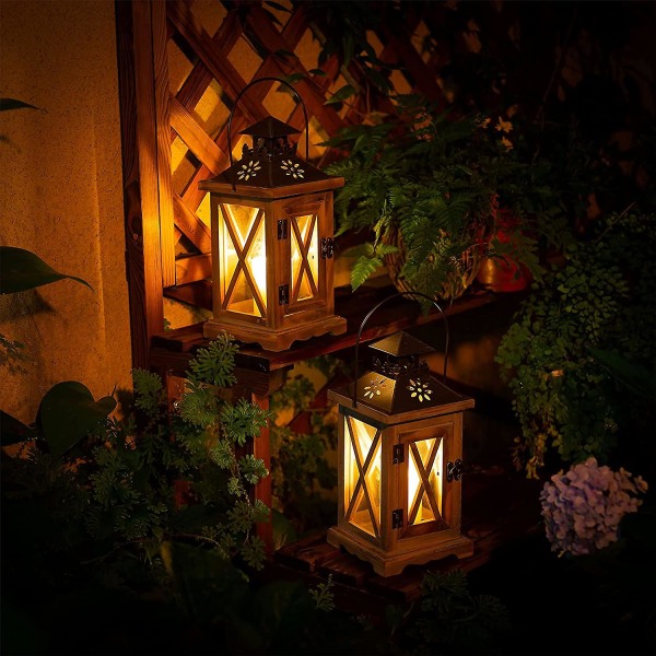 Trælanterne vintage lysestage dekorative lyslanterner til rustikt bryllup midtpunkt
