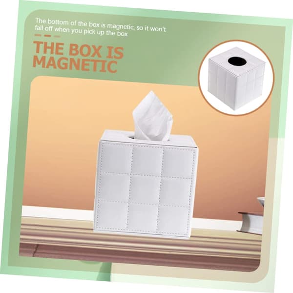Læder Tissue Etui Tissue Box Holder til Bil Armlæn Cube Box Cover Holder