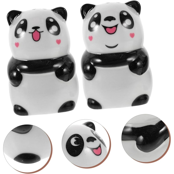 Söpö Sarjakuva Panda Suola- ja Pippurisirotinsetti Pieni ja Kannettava Maustepurkki