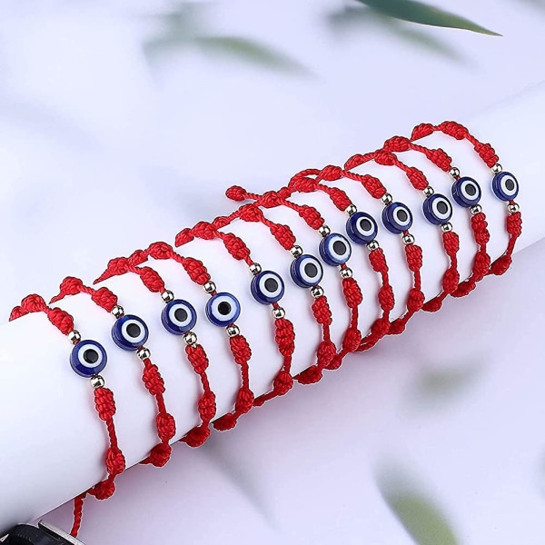 12st Eye Red Armband För Lmell Kvinnor Män 7 Knot Kabbalah Armband