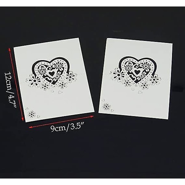 60 Klipp Hjerteformet Bryllupsbord Nummer Navn Bordkort
