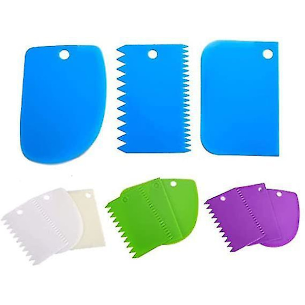 12-pack Plastskrapa Spatel Set Kakdekoration DIY Köksverktyg