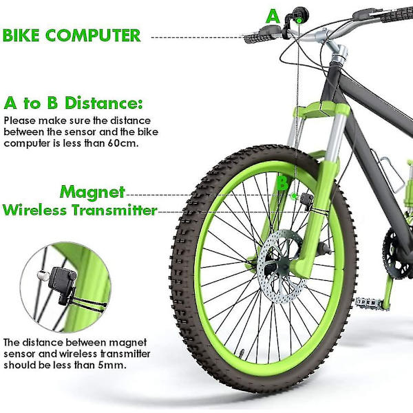 Trådlös Cykelcomputer, Vattentät Trådlös Cykelcomputer, Hastighetsmätare