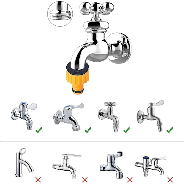3/4\" Han-Gevinde Messing Hurtigkobling, Vandings Slange Vandingstilbehør Have Slange Hurtigkobling (3/4\" Han-Gevinde) 3 stk gul
