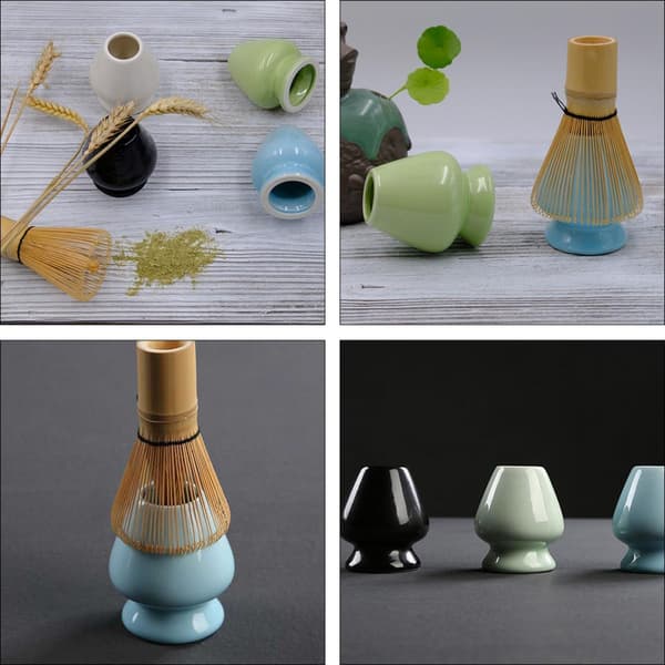Keramisk japansk stil Matcha vispholder Matcha pulverkopp Solid og trygg å bruke