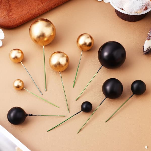 30 stk. bryllupskagepynt cupcake-pynt stilfulde metalkugleformede dekorationer