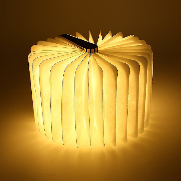 Kreativ Trä-LED-Boklampa Magnetisk Vikbar USB-Laddning