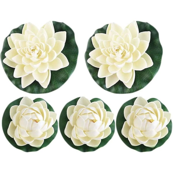 5pcs Artificial Floating Foam Lotus Flowers Lily Pads