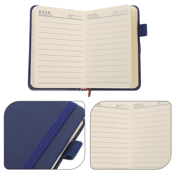 3 stk. A7 lommeblok mini-journal notesbog bærbar mørkeblå lille hardcover executive notesbøger