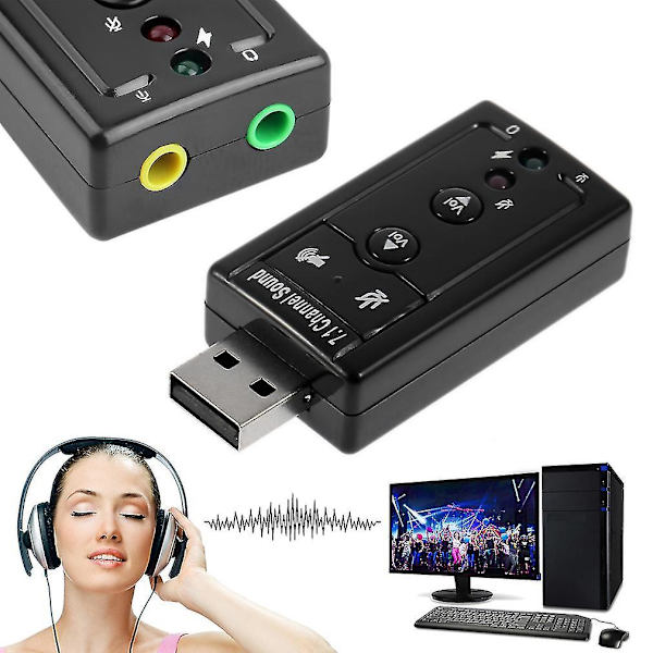 Mini USB 2.0 3D Virtuaalinen 12Mbps Ulkoinen 7.1 Ääniadapteri