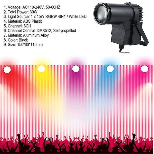 30W RGBW LED DMX512 Sceneljus Spotlight Utomhus