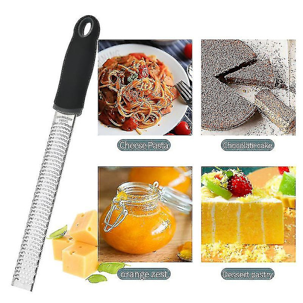 Microplane Zester Rivjärn i Svart Färg för Citrus, Parmesan, Ingefära, Choklad och Muskotnöt med Fint Blad -xx