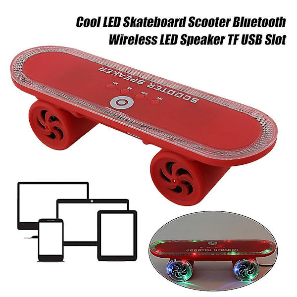 LED Skateboard Scooter Bluetooth Højttaler TF USB Slot