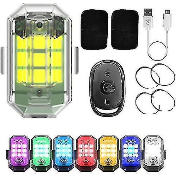 Høy Lysstyrke Trådløs LED-Strobe Lys, 7 Farger Oppladbare Blinkende Lys - yuhao 1Pack