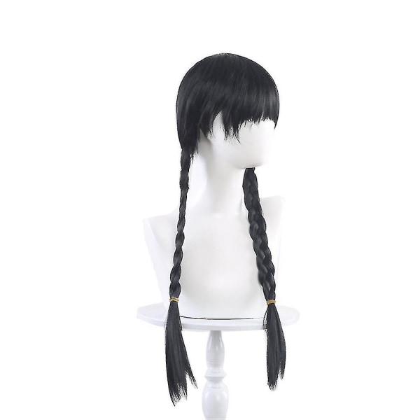 Kvinna Wednesday Addams Deluxe Kostymset Nevermore Uniform Outfit Peruker One Size Only Wigs