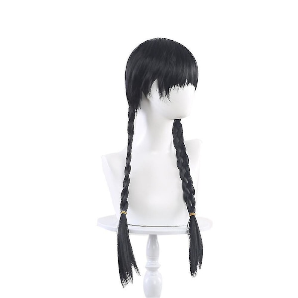 Naisten Wednesday Addams Deluxe -asusetti Nevermore-uniformu asu peruukit L Only Wigs
