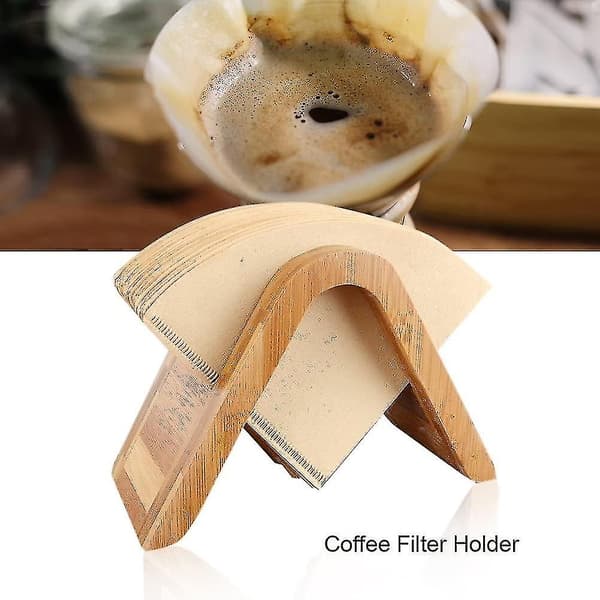 Kaffe Filter Stativ, Træ Kaffe Filter Kaffe Filter Holder Dispenser Holder Display Hylde (1 Styk, Træfarve)