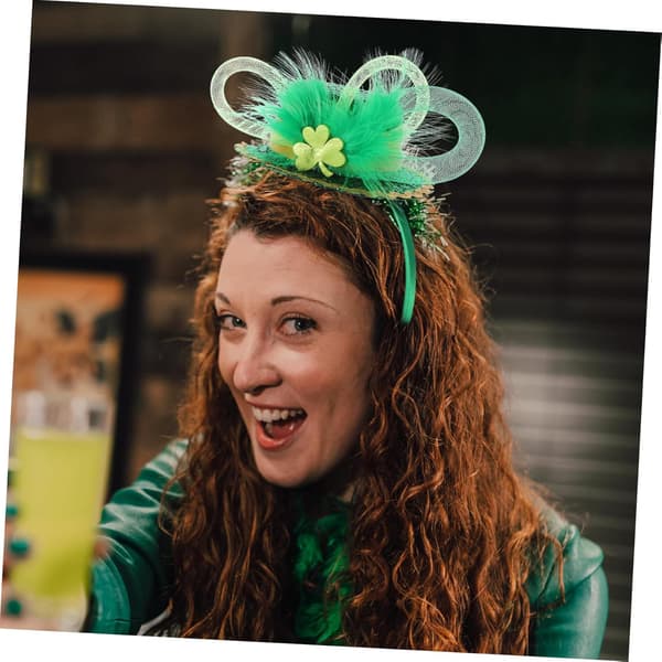 Patrick's Day Damehodebånd med flosshatt Festlig Cosplay-tilbehør