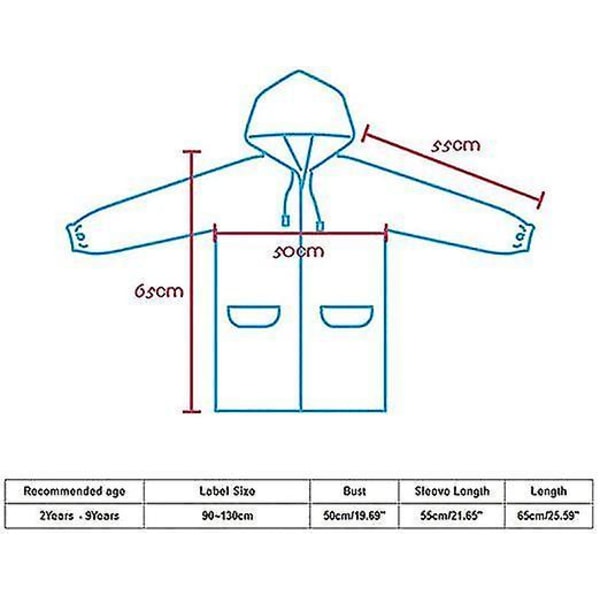 Barnregnrock Cartoon Regnrock Återanvändbara Ponchos Paraplyhatt