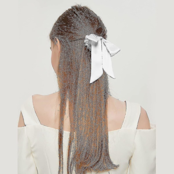 3-osaiset silkkiset rusetit hiuksille - joustava poninhäntäpidike, tyylikäs pehmeä rusettinauha