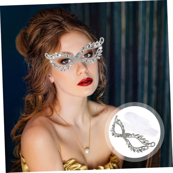 Rhinestone Halv Maskerade til Kvinder Elegant Kostume Tilbehør