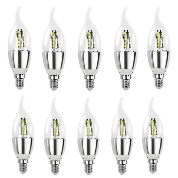 10 stk. Højlys Lampara Led E14 Lyspære 5w Sølv