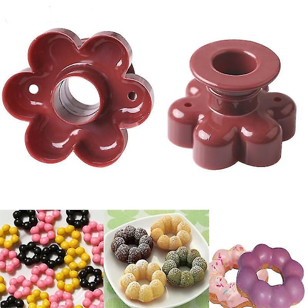 4 stk. Kageudstikker Sæt Rund Blomst Hjerteformet Kageform Doughnut Form Plast Bageværktøj Til Hjemmebageri
